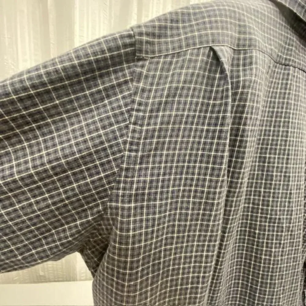 Polo Ralph Lauren XXL Classic Fit Gray Plaid Button Front Shirt Men's